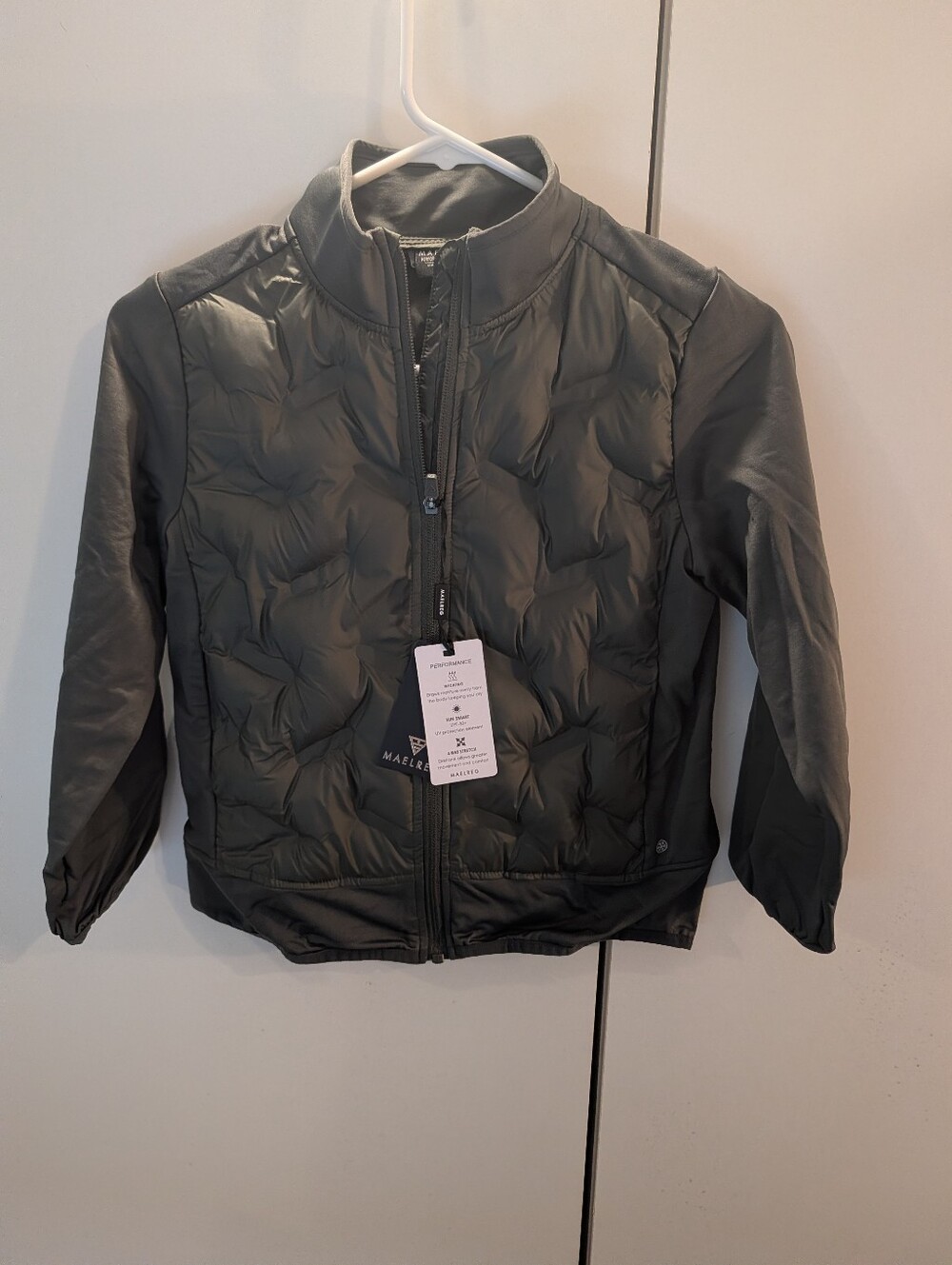 Maelreg Boys Size 7 Lightweight Quilted Performance Jacket - Green NWT